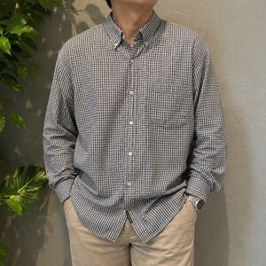 U.S. Expedition Mens XL Blue White Check Button Down Shirt Preppy Dadcore